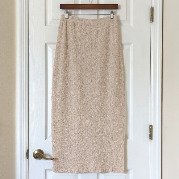 Front Street 90's Vintage Textured Tank Top & Maxi Skirt Matching Set Cream S - Picture 12 of 16